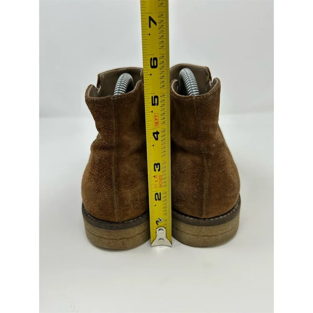 Italeau Foliana Womens Ankle Booties Cognac Brown Side Zip Waterproof Size 38.5